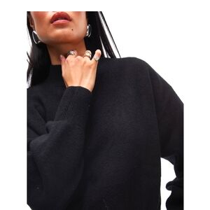 & Other Stories mock neck sweater in black